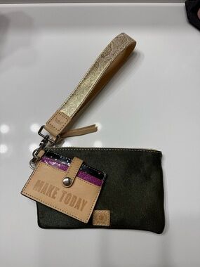 Consuela Combi Wristlet - Olive & Gold